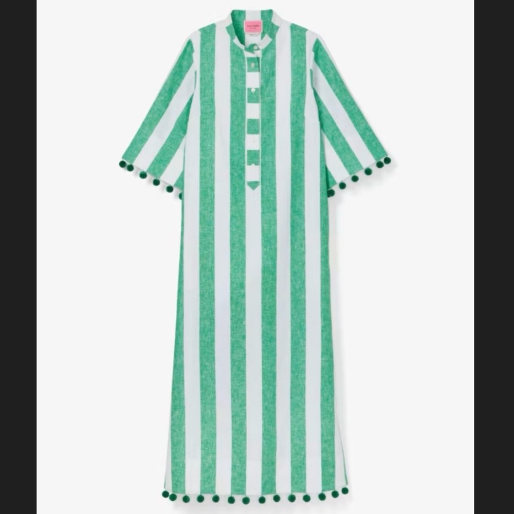 Kate Spade Awning Stripe Pom-pom Tunic